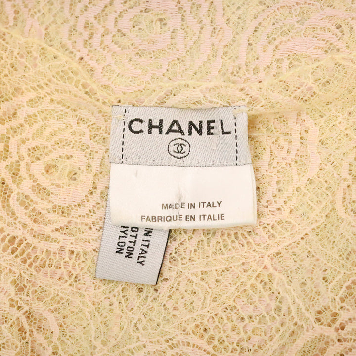 Chanel 2004 Nude Camellia Lace Tank Top
