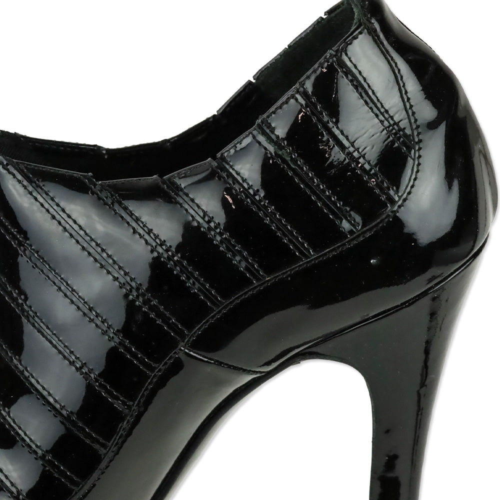 Chanel 2006 Paris-New York Black Patent Leather Ankle Bootie