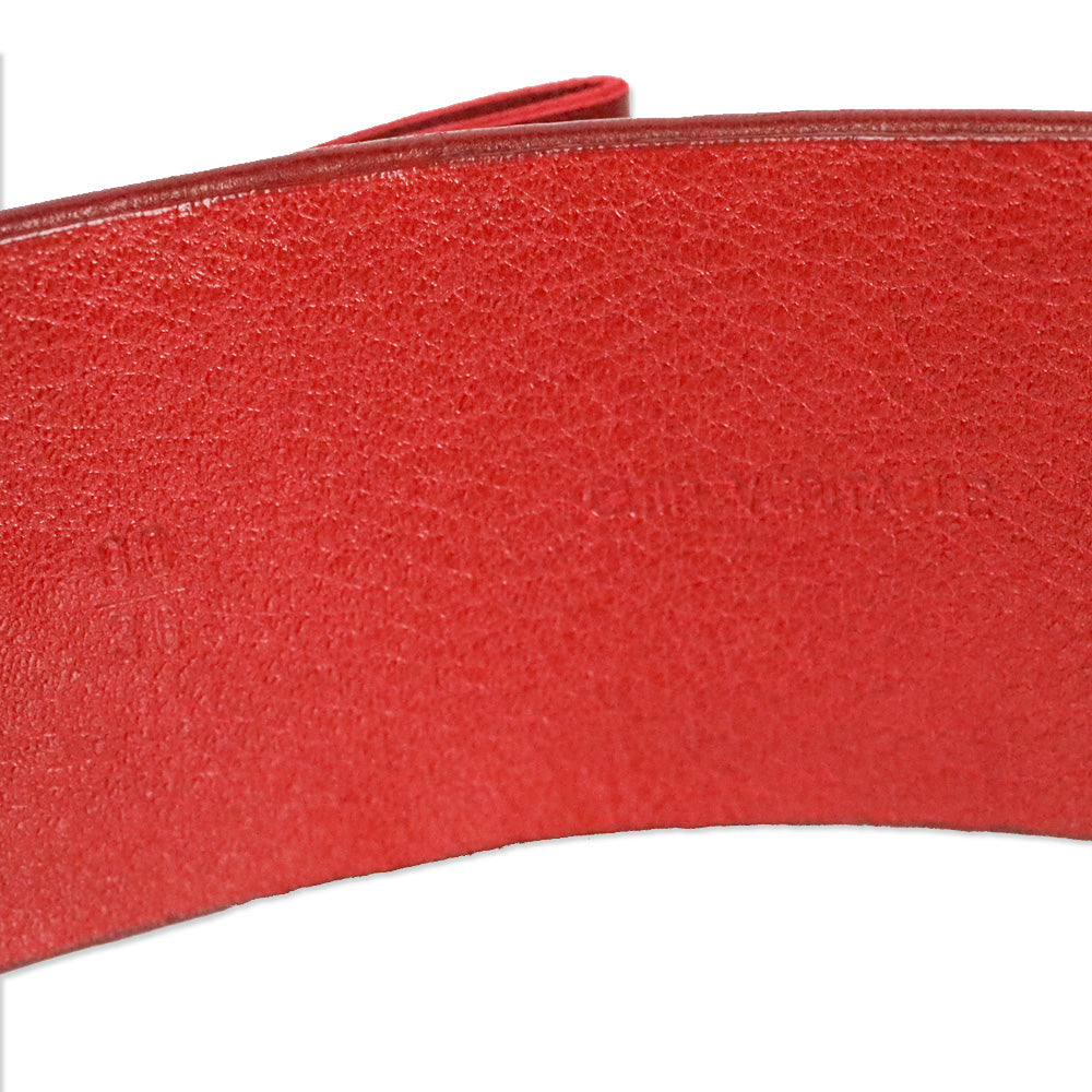 Chanel 2008 CC Logo Red Leather Bow Waist Belt