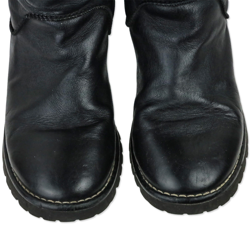 Chanel 2010 Black Leather Moto Boots