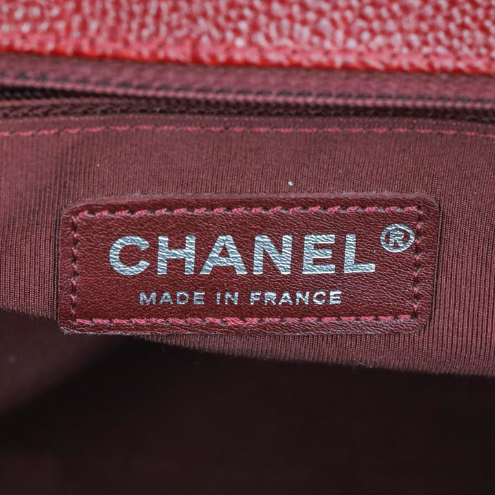 Chanel 2014 Burgundy Quilted Caviar Leather Large Boy Bag with Ruthenium Hardware