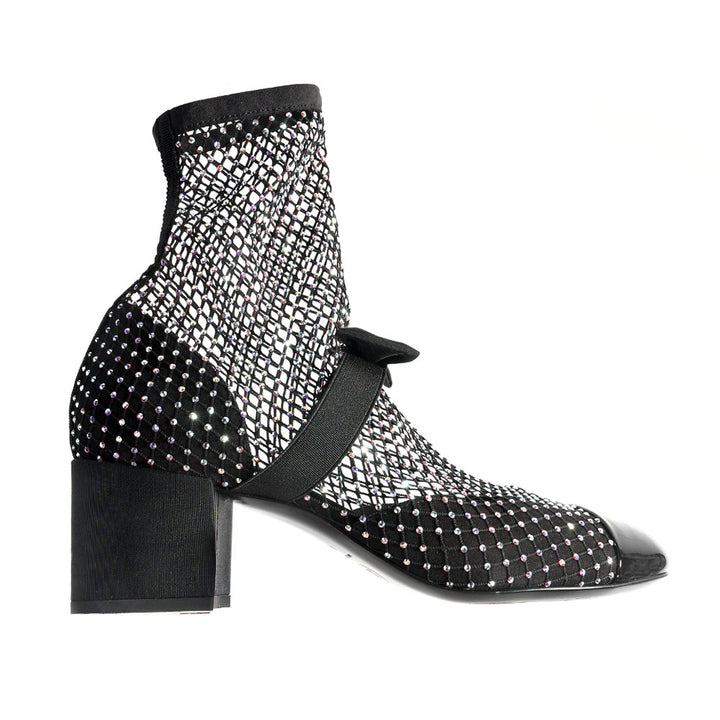 Chanel 2023 Crystal CC Bow Sock Boots