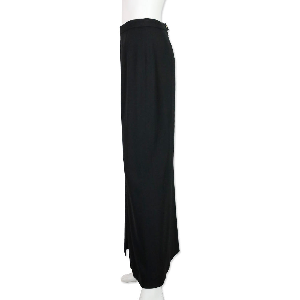 Chanel 96A Black Wool Maxi Skirt