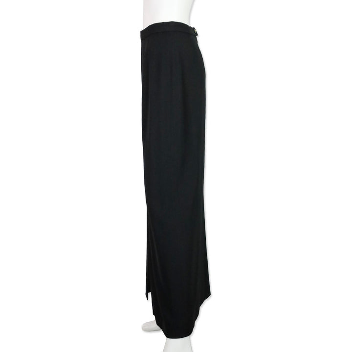 Chanel 96A Black Wool Maxi Skirt