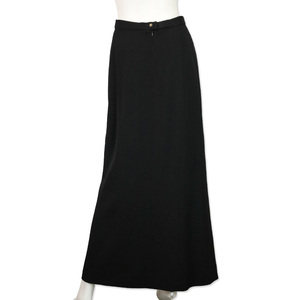 Chanel 96A Black Wool Maxi Skirt