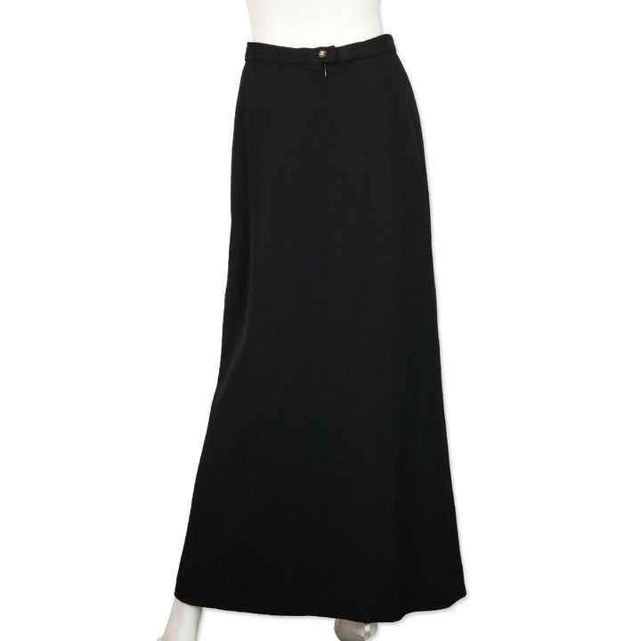 Chanel 96A Black Wool Maxi Skirt