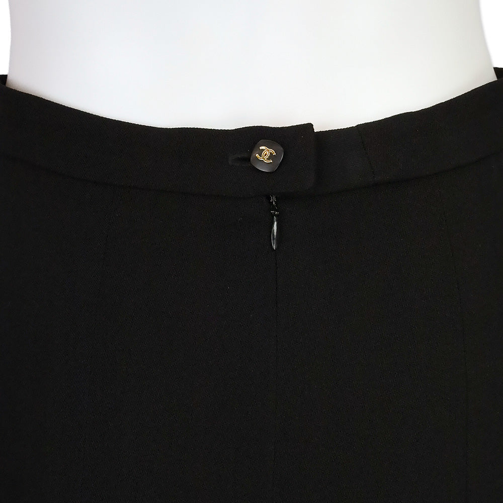 Chanel 96A Black Wool Maxi Skirt
