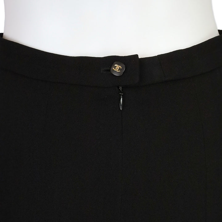 Chanel 96A Black Wool Maxi Skirt
