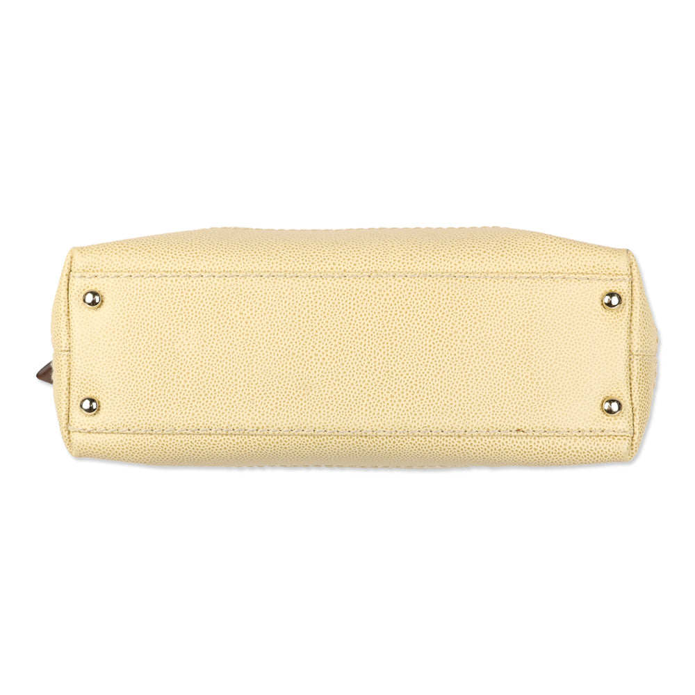 Chanel Beige Caviar Leather CC Wood Chain Hobo Bag