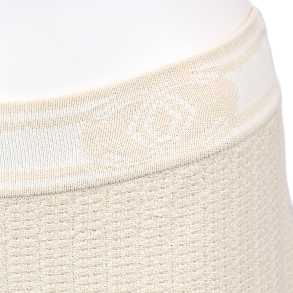 Chanel Beige Knit Mid-Rise Wide Leg Pants