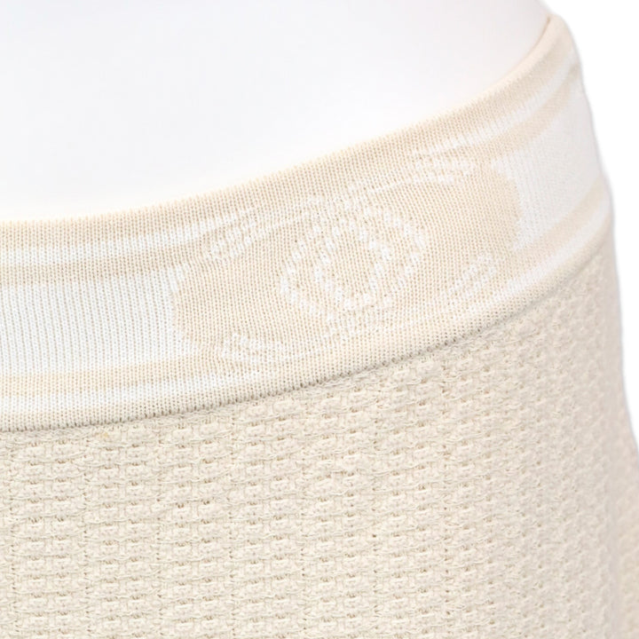 Chanel Beige Knit Mid-Rise Wide Leg Pants
