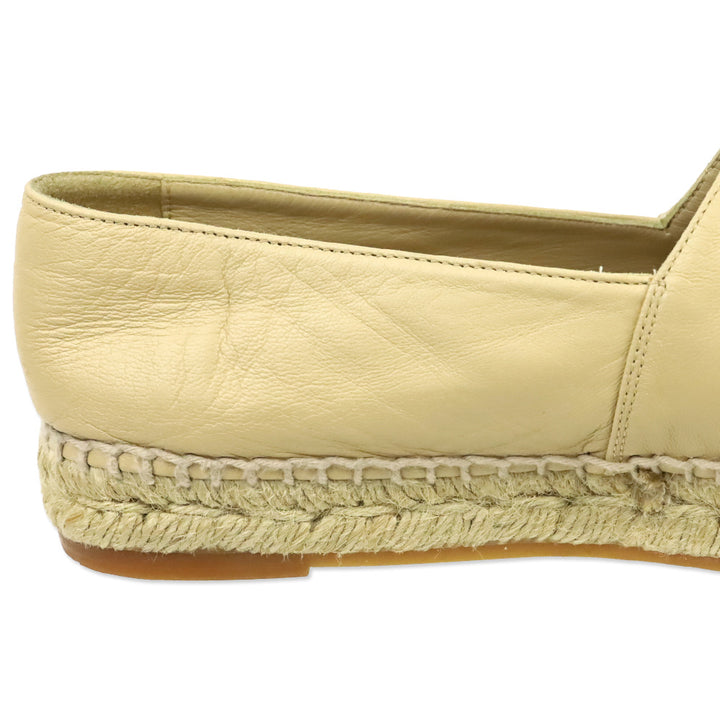 Chanel Beige/Black Lambskin Leather Espadrilles