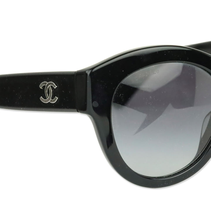 Chanel Black Acetate Butterfly Sunglasses