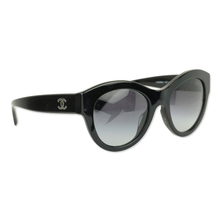 Chanel Black Acetate Butterfly Sunglasses