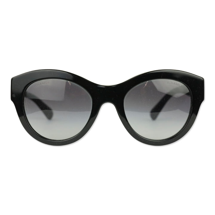 Chanel Black Acetate Butterfly Sunglasses