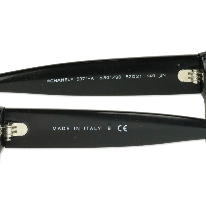 Chanel Black Acetate Butterfly Sunglasses