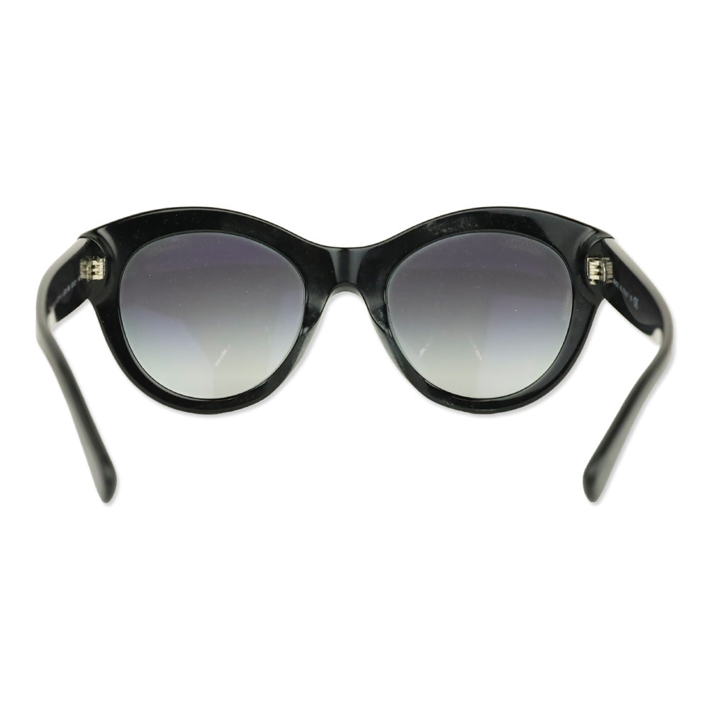 Chanel Black Acetate Butterfly Sunglasses