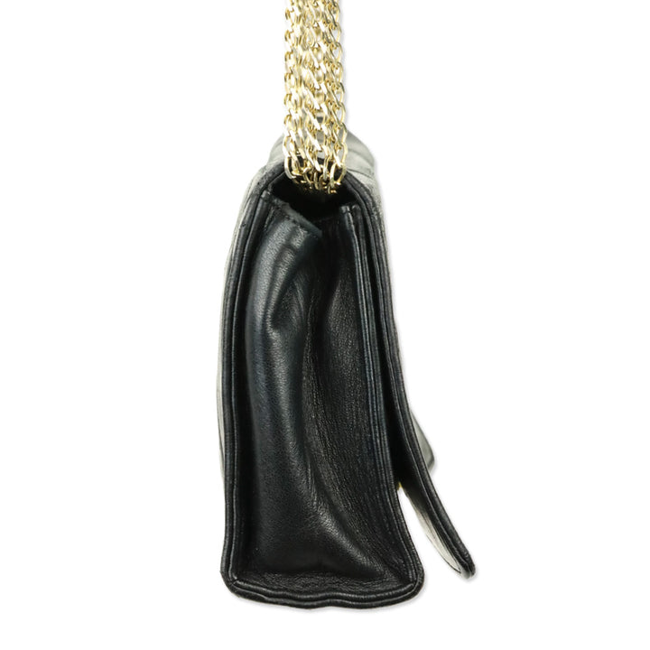 Chanel CC Matelasse Black Lambskin Leather Shoulder Bag