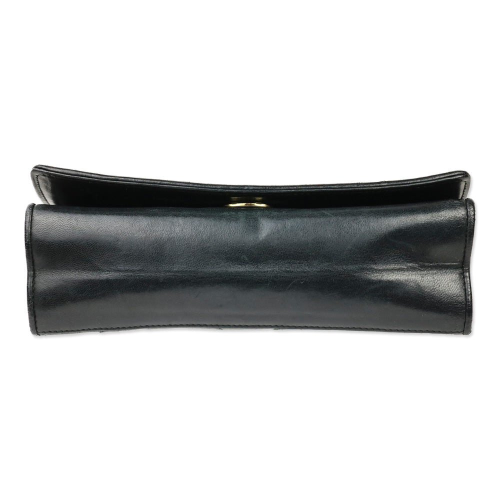 Chanel CC Matelasse Black Lambskin Leather Shoulder Bag