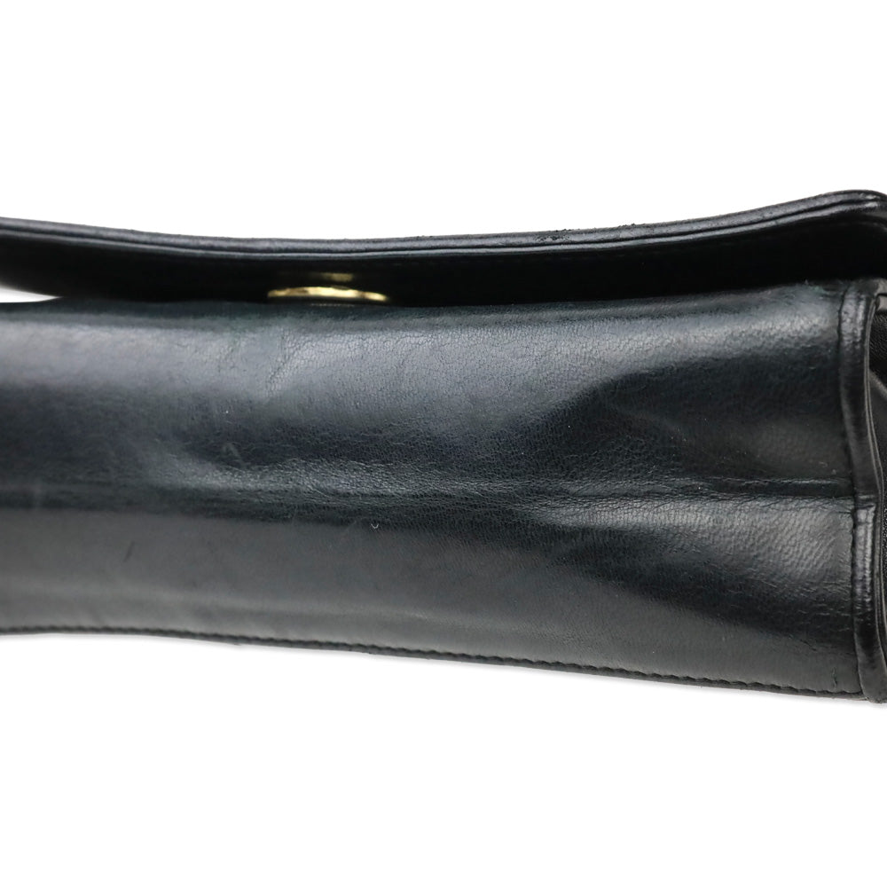 Chanel CC Matelasse Black Lambskin Leather Shoulder Bag