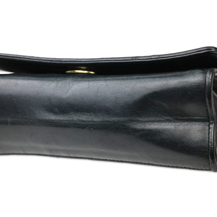 Chanel CC Matelasse Black Lambskin Leather Shoulder Bag