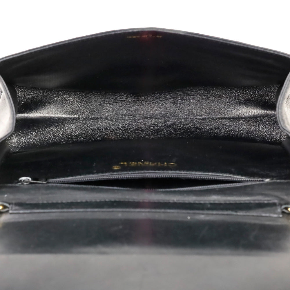 Chanel CC Matelasse Black Lambskin Leather Shoulder Bag