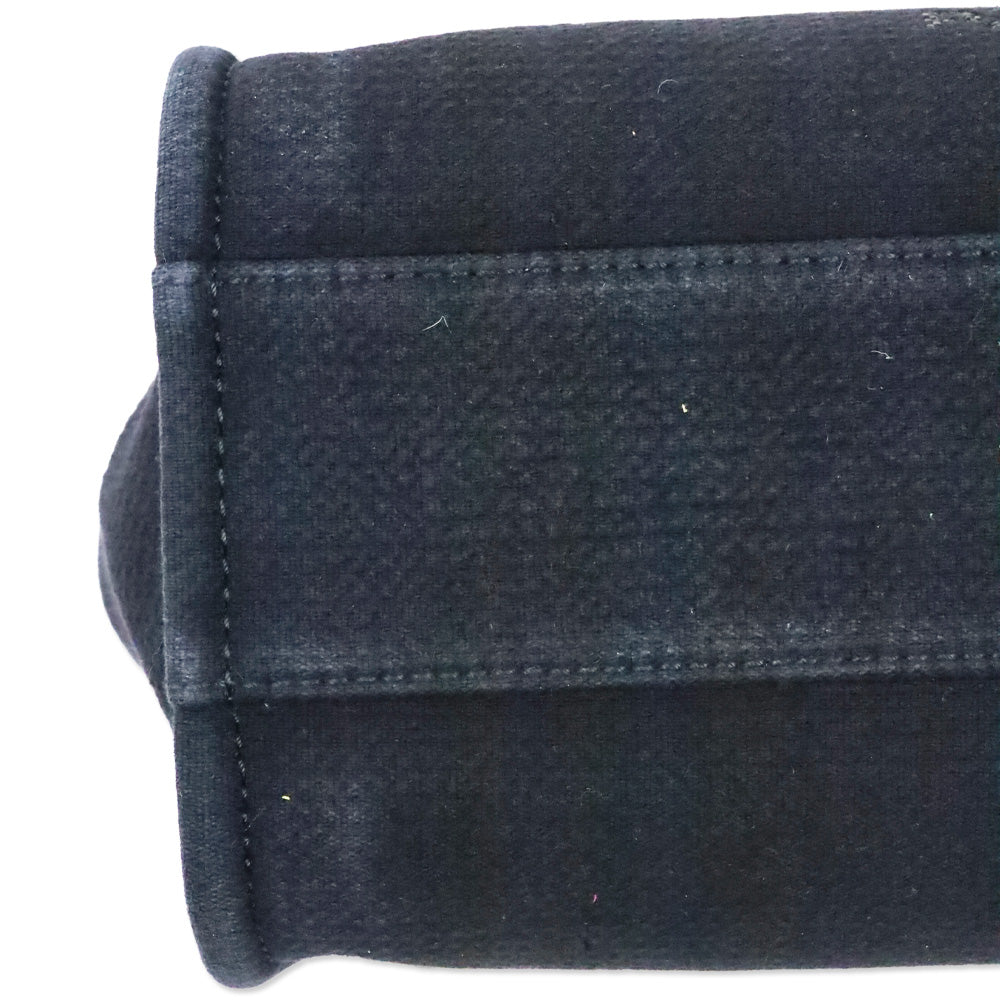 Chanel Black Canvas & Gold-Tone Metal Small Deauville Shopping Bag