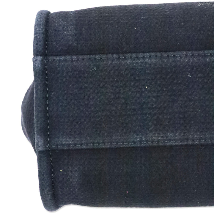 Chanel Black Canvas & Gold-Tone Metal Small Deauville Shopping Bag