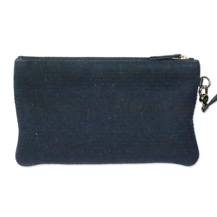 Chanel Black Canvas & Gold-Tone Metal Small Deauville Shopping Bag