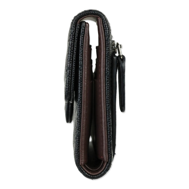 Chanel Black Caviar Chevron Quilted Leather Trifold Wallet