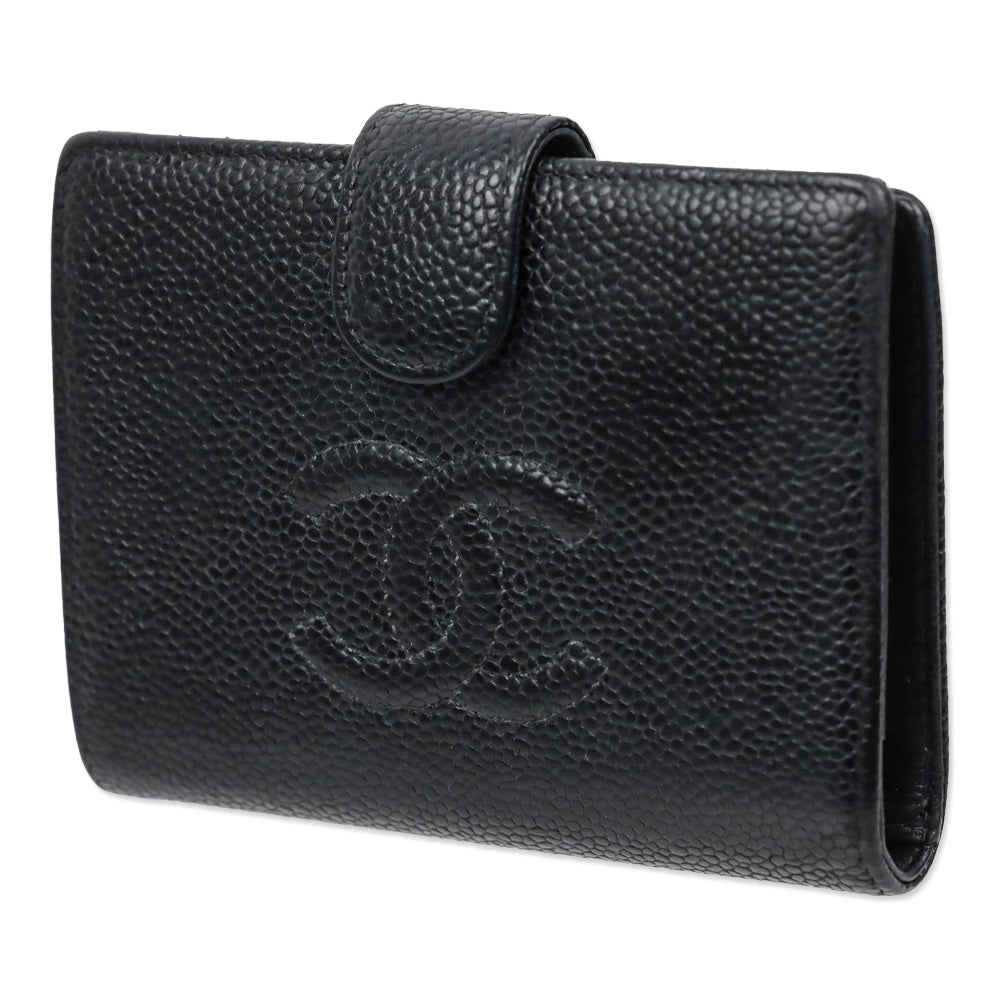 Chanel Black Caviar Leather Mini CC Snap Wallet