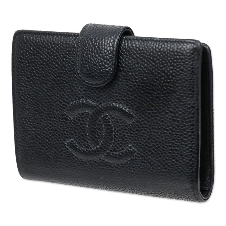 Chanel Black Caviar Leather Mini CC Snap Wallet