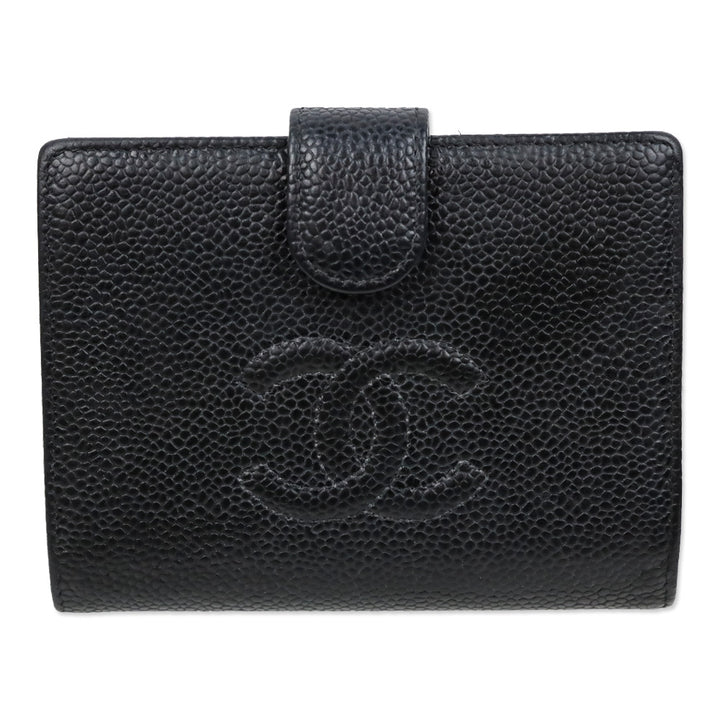 Chanel Black Caviar Leather Mini CC Snap Wallet