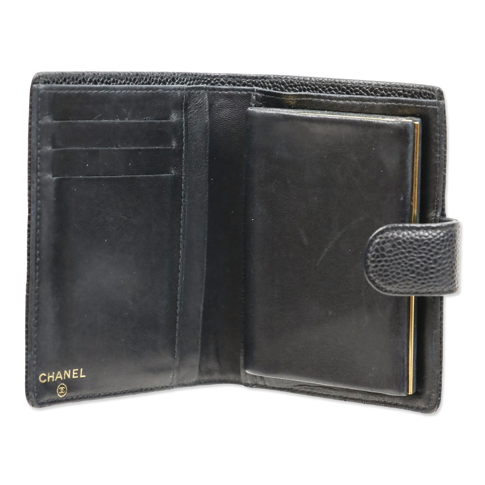 Chanel Black Caviar Leather Mini CC Snap Wallet