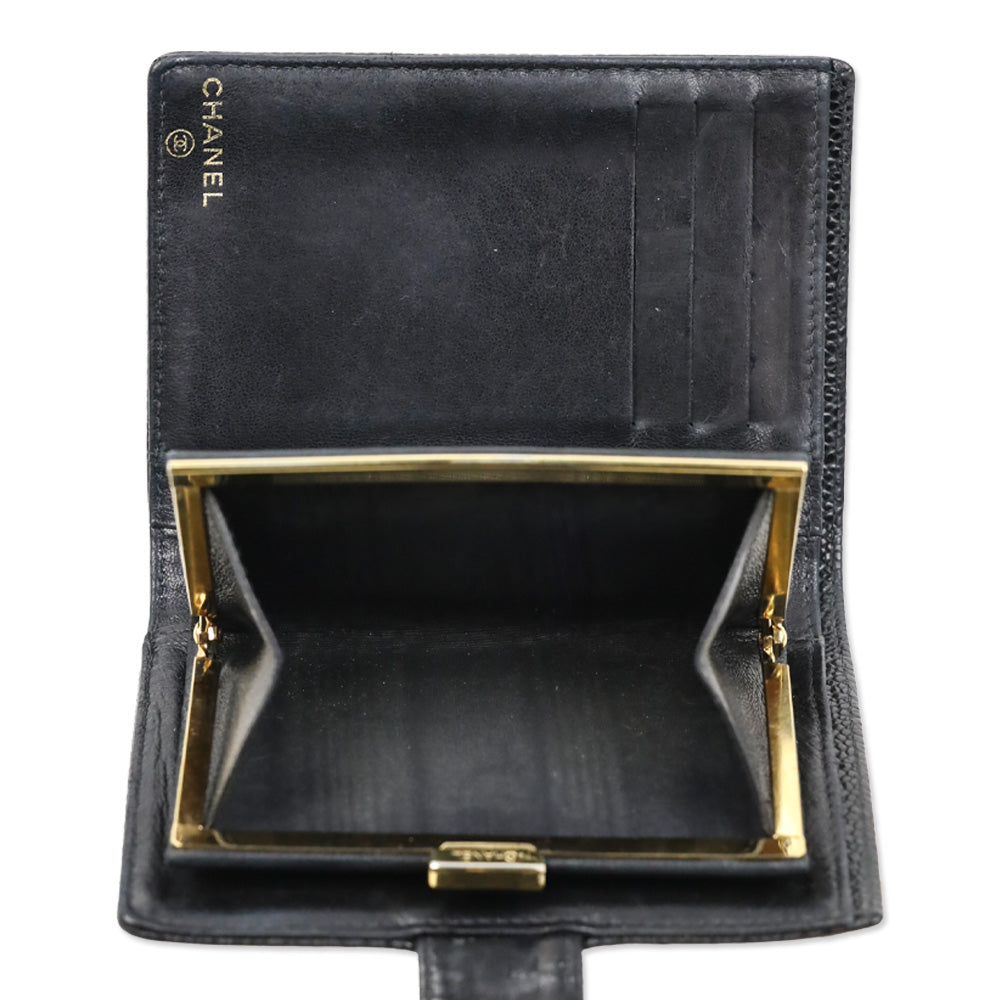 Chanel Black Caviar Leather Mini CC Snap Wallet