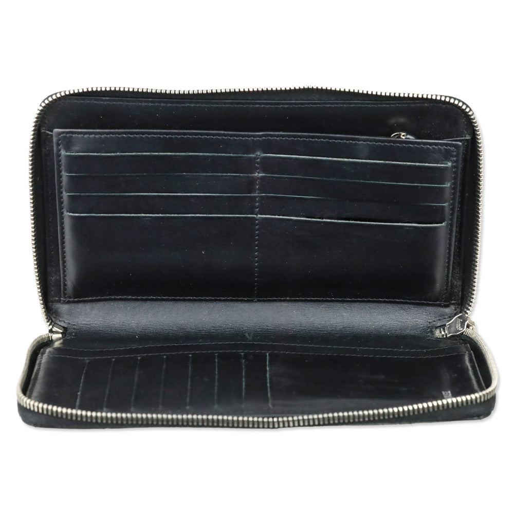 Chanel Black Caviar Quilted Zip Around Wallet