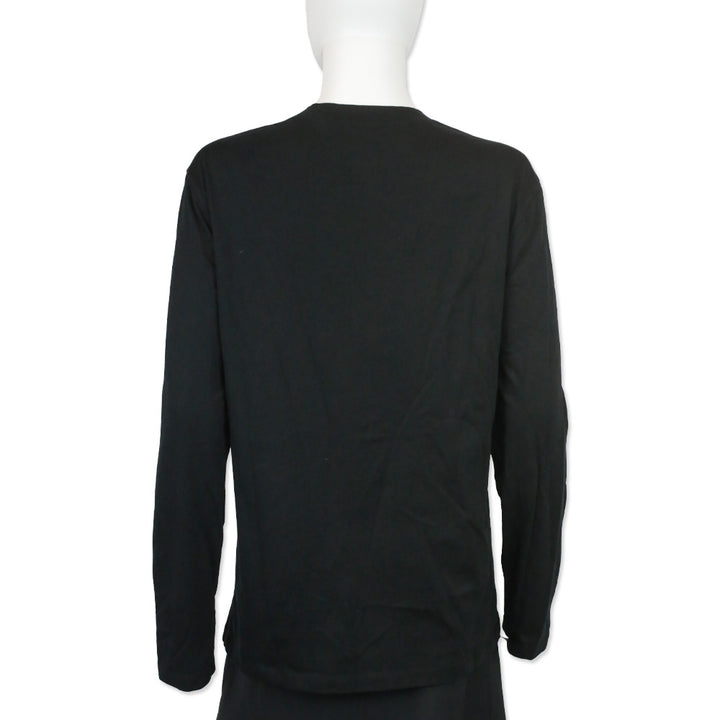 Chanel Black Cotton Velvet CC Logo L/S Shirt