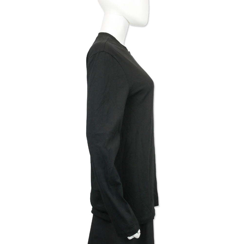 Chanel Black Cotton Velvet CC Logo L/S Shirt