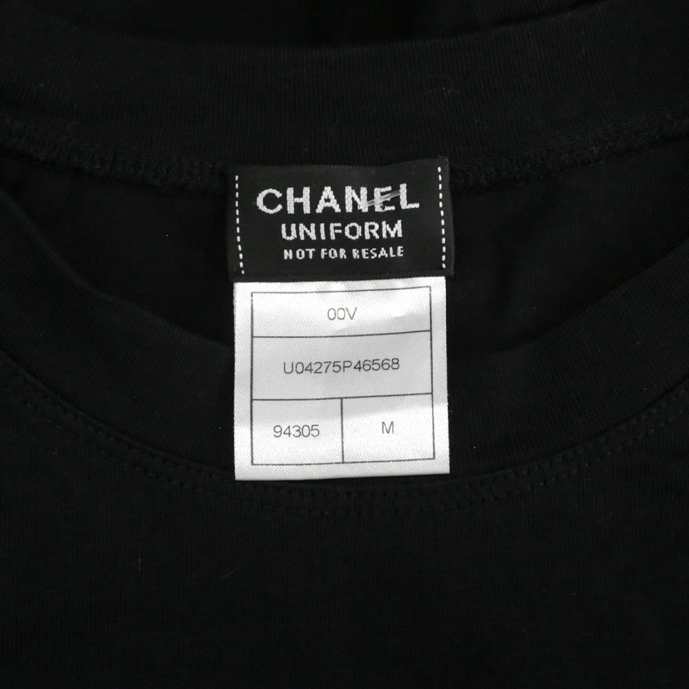 Chanel Black Cotton Velvet CC Logo L/S Shirt