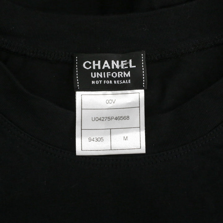 Chanel Black Cotton Velvet CC Logo L/S Shirt