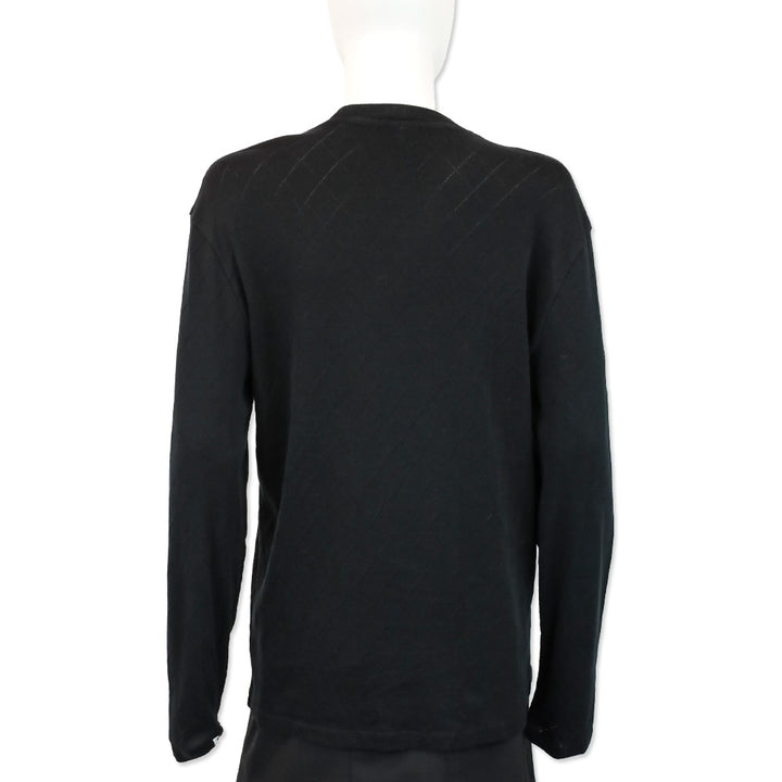 Chanel Black Diamond Quilted Cotton Long Sleeve Top