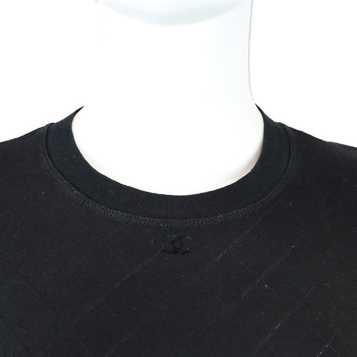 Chanel Black Diamond Quilted Cotton Long Sleeve Top