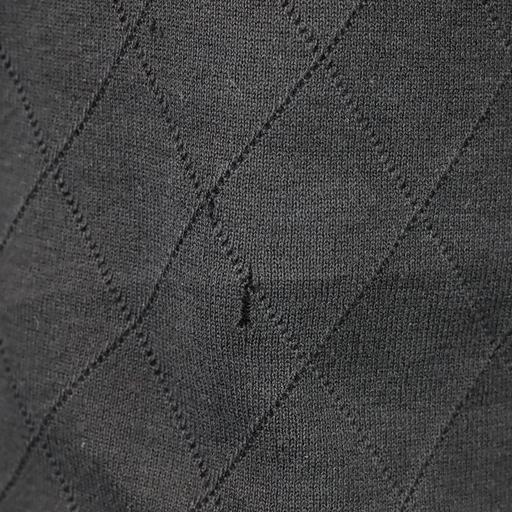 Chanel Black Diamond Quilted Cotton Long Sleeve Top