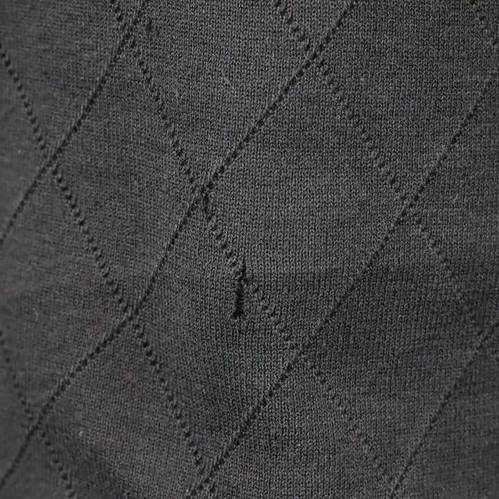 Chanel Black Diamond Quilted Cotton Long Sleeve Top