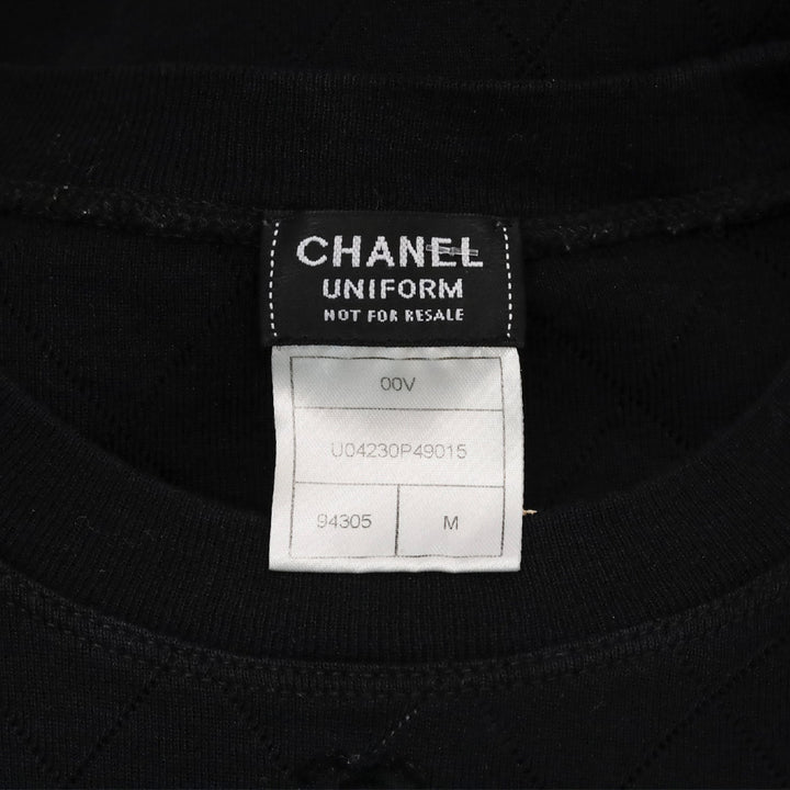 Chanel Black Diamond Quilted Cotton Long Sleeve Top