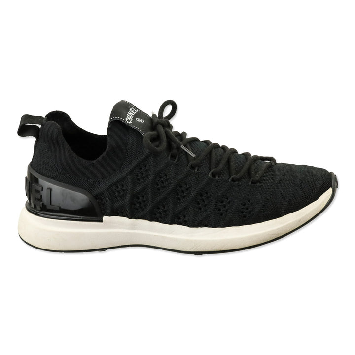 Chanel Black Fabric Matelasse Quilted Knit Low-Rise Sneakers