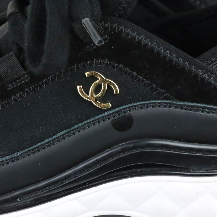 Chanel Black Fabric & Suede Calfskin Sneaker