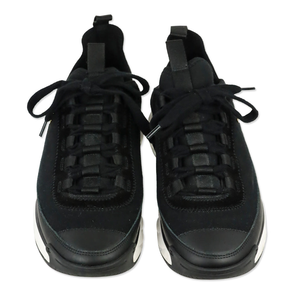 Chanel Black Fabric & Suede Calfskin Sneaker