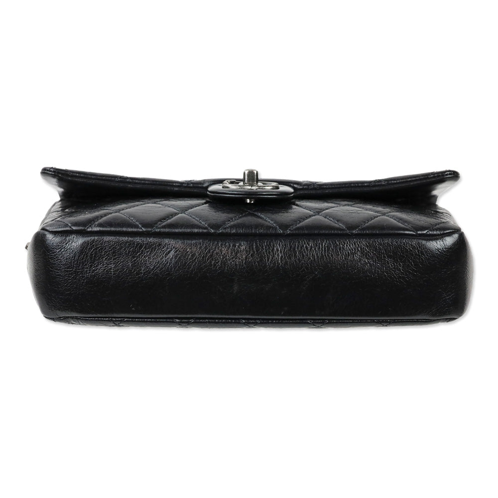Chanel Black Glazed Calfskin Small Easy Flap Bag