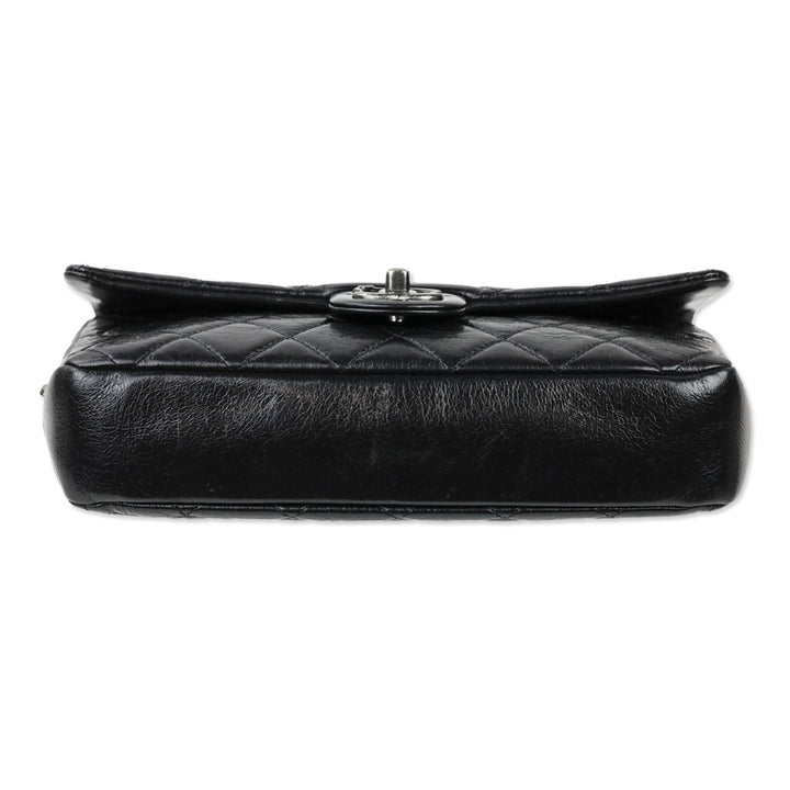 Chanel Black Glazed Calfskin Small Easy Flap Bag